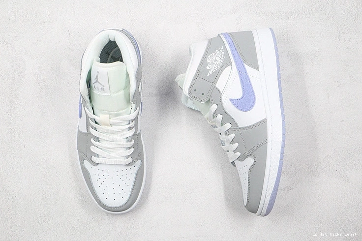Grey BQ6472-105 Jordan 1 Mid Aluminum (W) - Wolf 0509